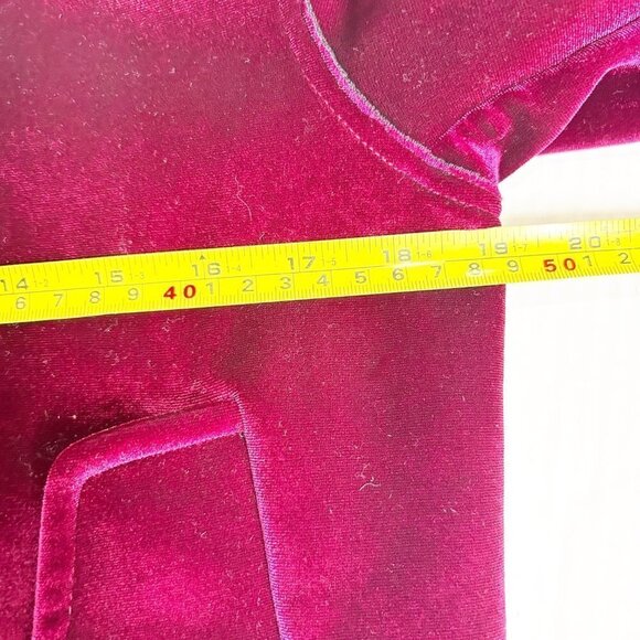 ASO Hailey Bieber Sandro Paris Ventura Velvet Bomber Jacket Size Small Cranberry - Picture 15 of 16